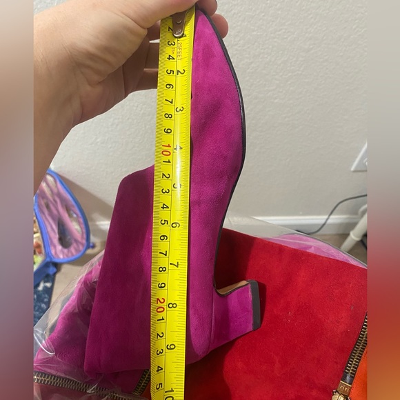 Anne Klein COUTURE Color Block‎ Leather Suede Knee High Zip Boots 6.5 Pink 80s - Picture 14 of 14